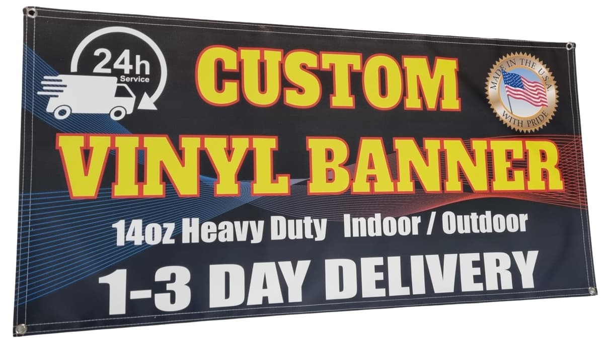 Bannersinvinyl Banner Vinílico Personalizado 14oz Premium Coated Vinyl 6 x 20 ft (H x W) 1 Sided csbnr