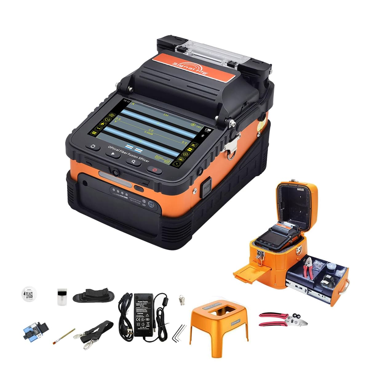 Fusionadora de Fibras Ópticas Signal Fire, Empalmadora Inteligente Automática SM y MM para FTTH con Pantalla LCD Digital, Cortadora de Fibra Óptica, Ai-6C+ Empalme 8S Calentamiento 18S 0111411Signal08