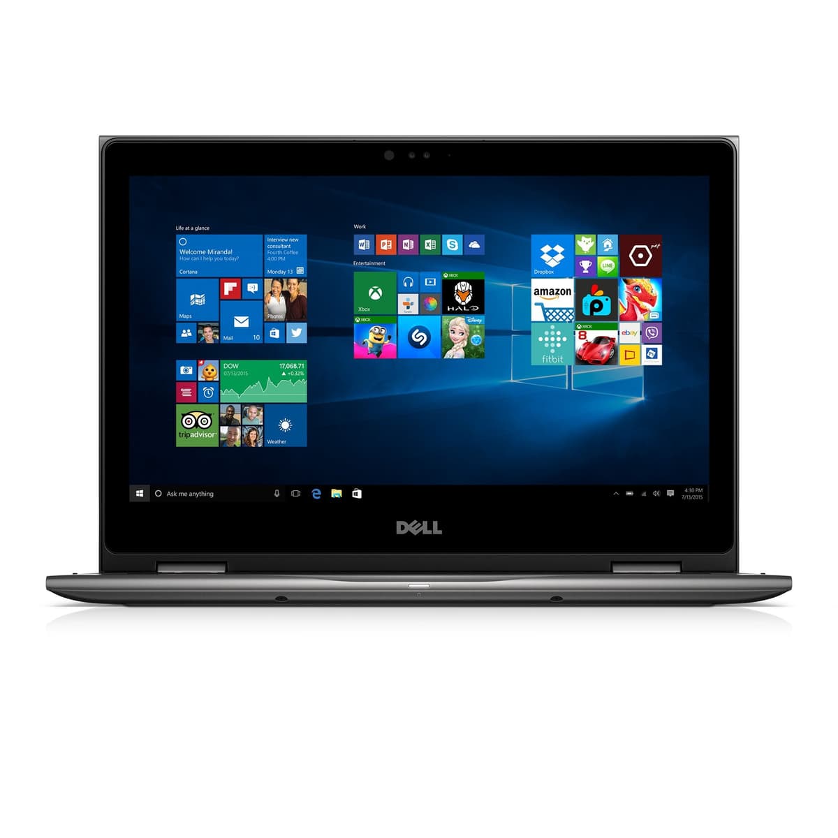 Dell i5368-10024GRY 13.3" FHD 2-en-1 Laptop Intel Core i7, 8GB RAM, 256GB SSD, Windows 10
