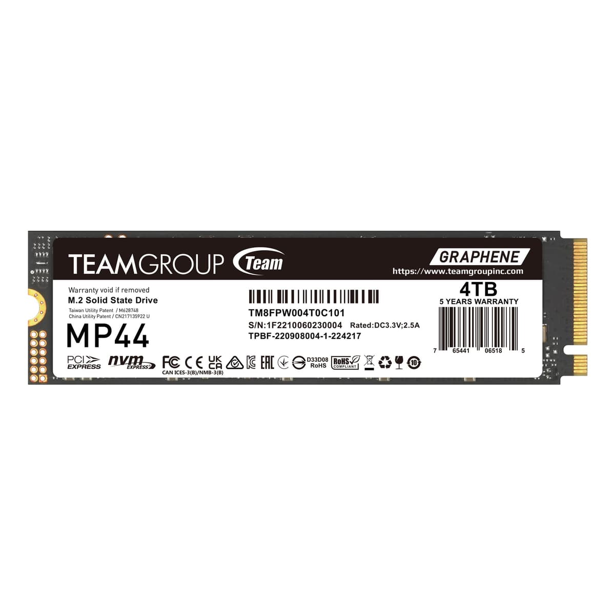 TEAMGROUP MP44 4TB M.2 2280 PCIe 4.0 NVMe TM8FPW004T0C101