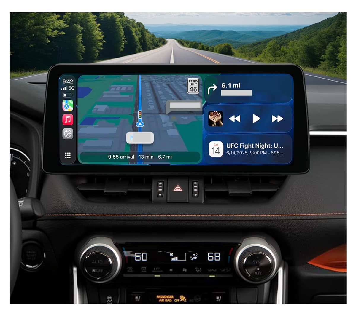 Kakamoden Radio estéreo para auto Android 13 de 8 núcleos 4G+64G 12.3" para Toyota RAV4 2019-2022: CarPlay inalámbrico y Android Auto - Unidad principal actualizada con pantalla táctil QLED 1920x720, GPS, FM/AM, DSP, Bluetooth y SWC