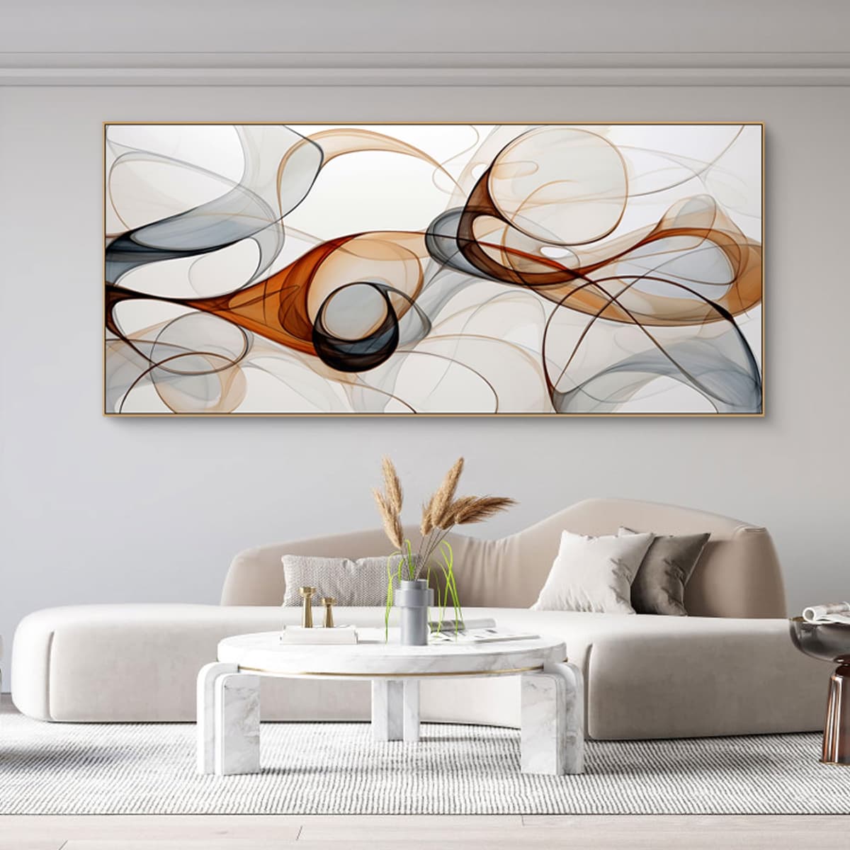 KLAKLA Arte mural extra grande 86x39 pulgadas - Lienzo abstracto oversize moderno