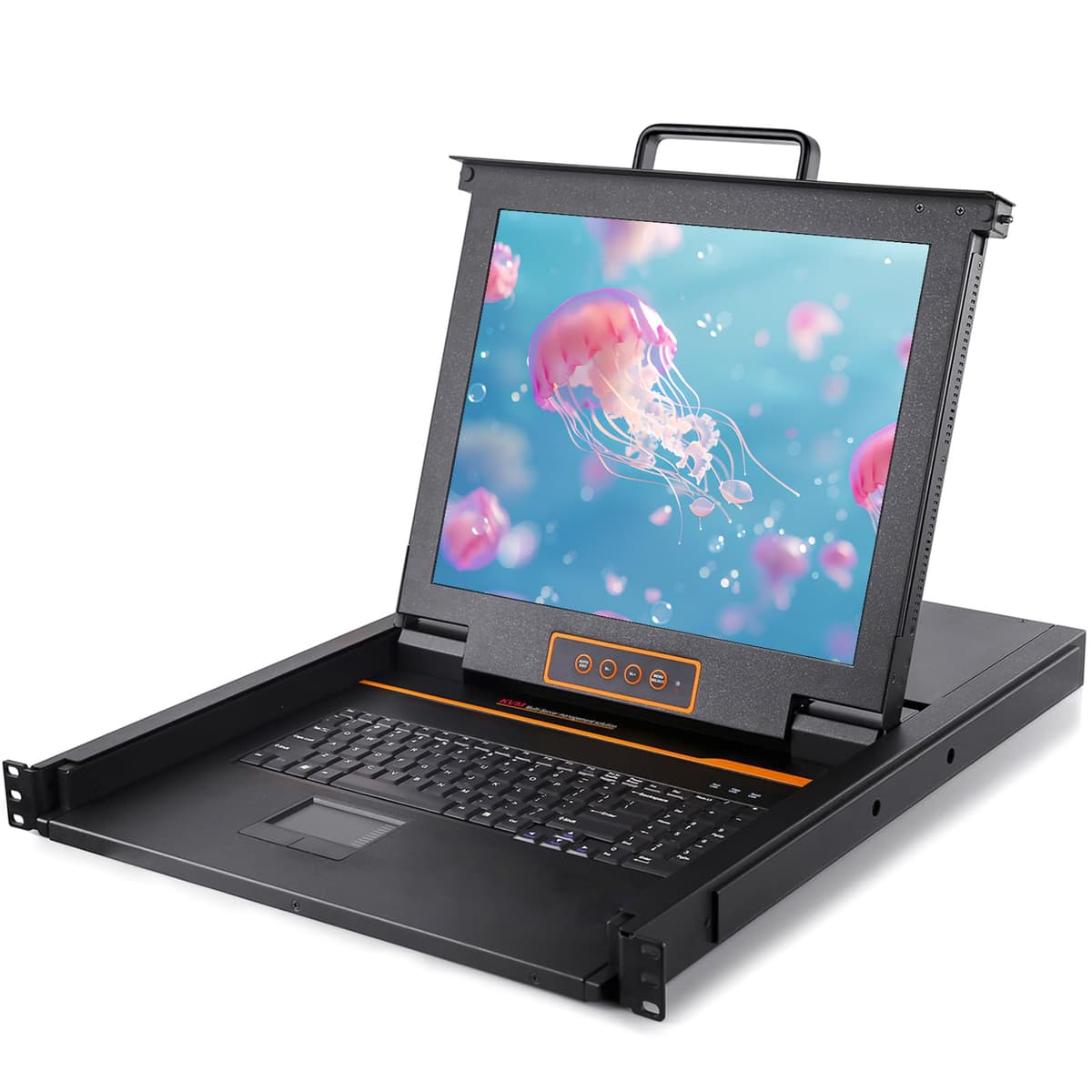 Kinan 1U Rack Mount KVM Console 17" con Monitor VGA, Teclado y KVM de Puerto Único, 1280x1024 Kinan-LS2701