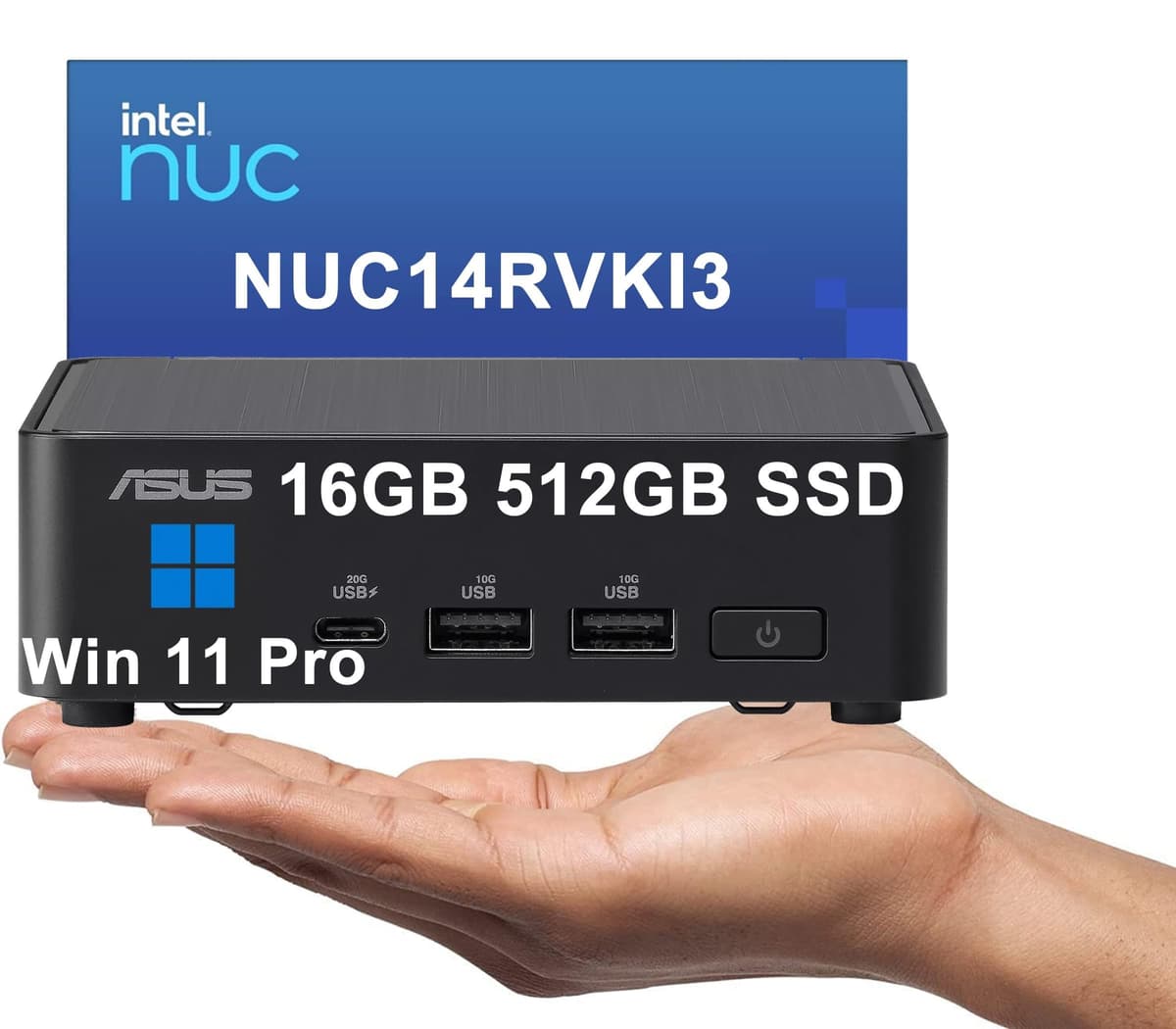 ist computers Intel NUC 14 Pro Slim Kit Mini PC con Intel Core 3 100U, 16GB DDR5, 512GB SSD, 2x Thunderbolt 4, Wi-Fi 6E, Windows 11 Pro NUC 14 Pro NUC14RVKI3