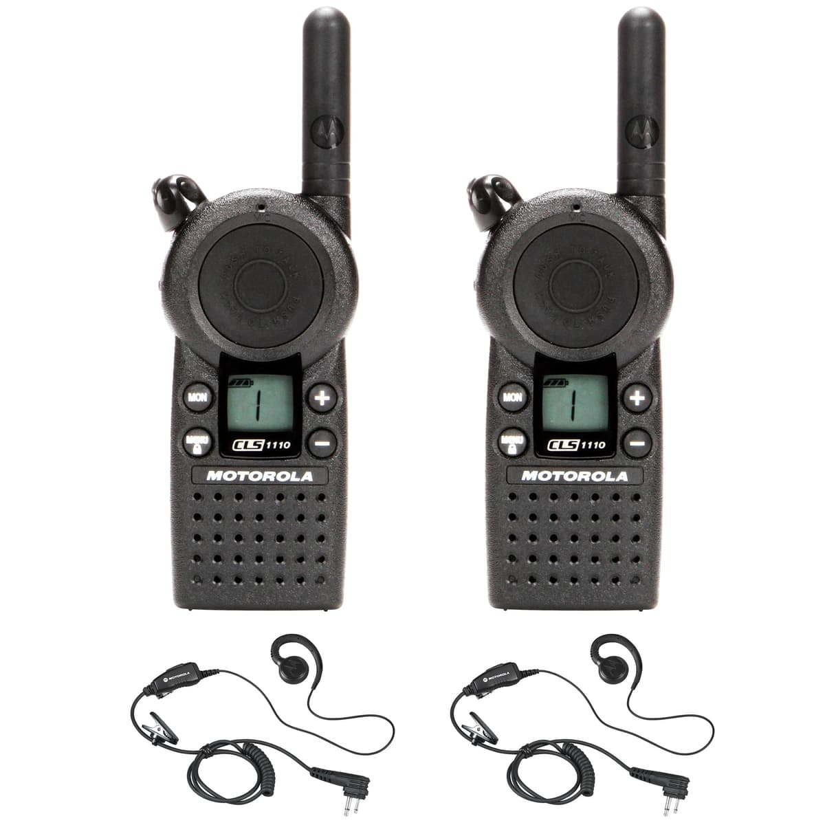 Motorola Solutions CLS1110 Paquete de 2 Radios UHF (459.5-469.5MHz) CLS1110 & HKLN4604 2 PACK