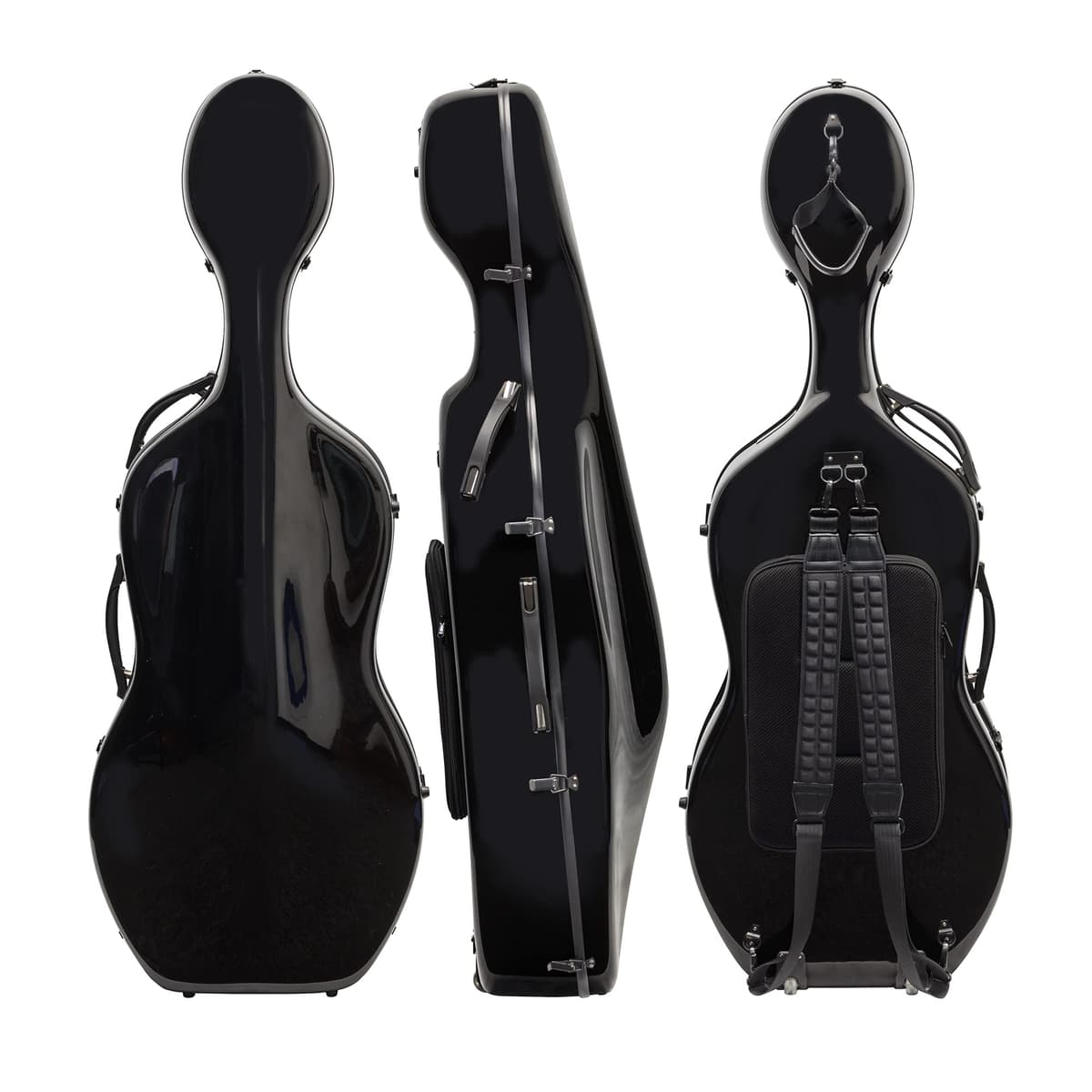 M MI & VI MI&VI CC-7002WB Estuche para Cello 4/4 Carbono con Ruedas y Correas, Negro