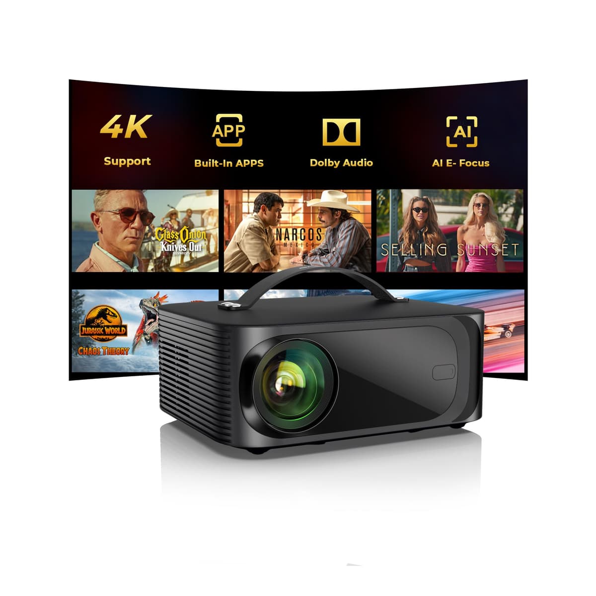 Projector 4K ONOAYO ONO3Pro 2.0 - 2000 ANSI, WiFi, Bluetooth y Smart TV OS 2.0