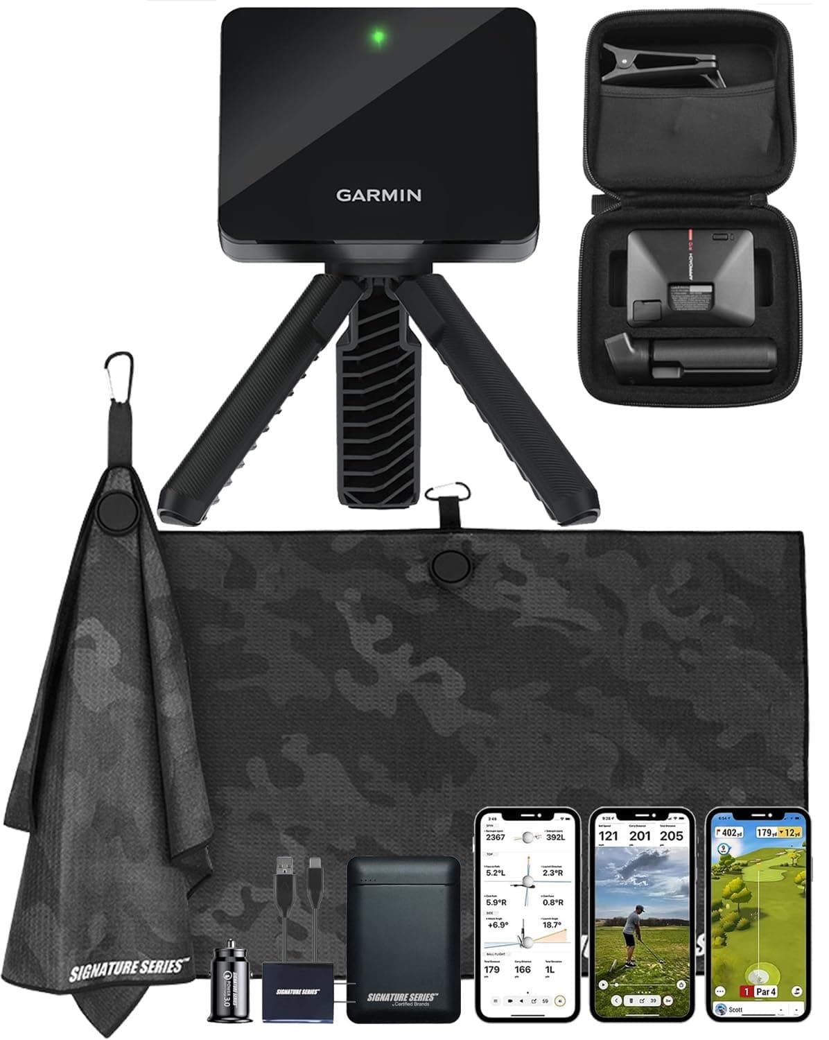 Certified Brands Garmin Approach R10 Monitor de lanzamiento portátil para golf - Bundle con accesorios 010-02356-00 + Power Bundle