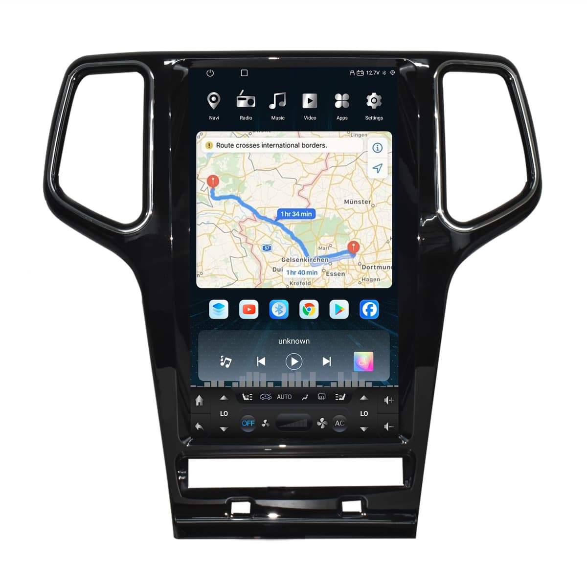 aoonav radio para coche Android de 13.6 pulgadas para Jeep Grand Cherokee 2011-2013, actualización de estéreo, pantalla táctil completa, unidad principal de reemplazo con CarPlay, Android Auto, WiFi, 4G, AM FM, arranque rápido, negro brillante 64GB