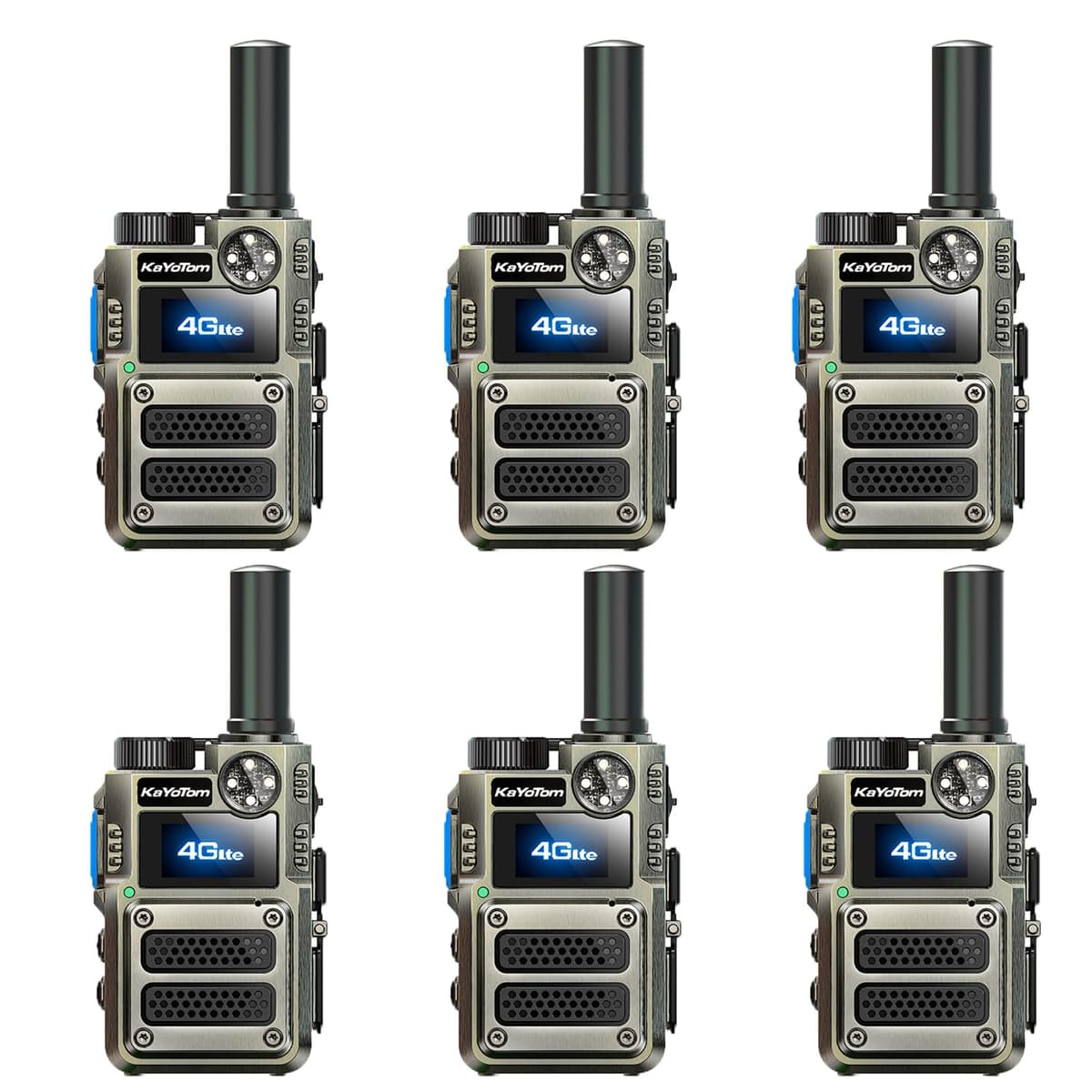 Walkie Talkies 4G LTE Kayotom M12 (6 Pack) con SIM Gratis de por Vida
