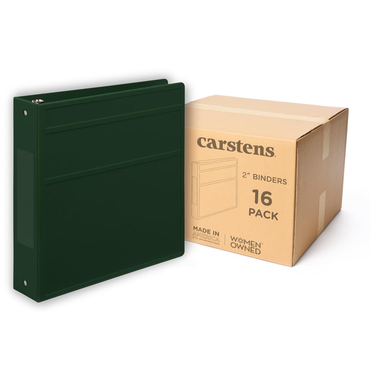 Carstens Archivador 3 Anillas 2" Heavy Duty - Verde Bosque (Case de 16) 5820-3RCS