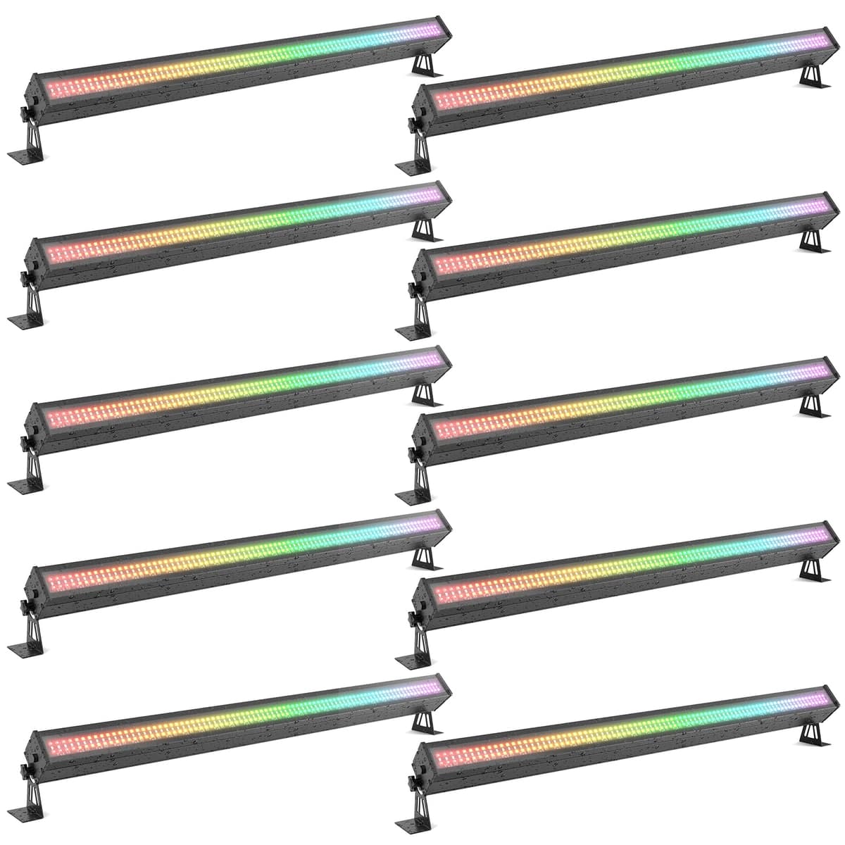 Kiinsehtoq LED Stage Wash Light Bar 100W RGB IP65, Barra de Iluminación para Escenario con DMX y Control Sonoro, Paquete x10 ZQ06140X10US