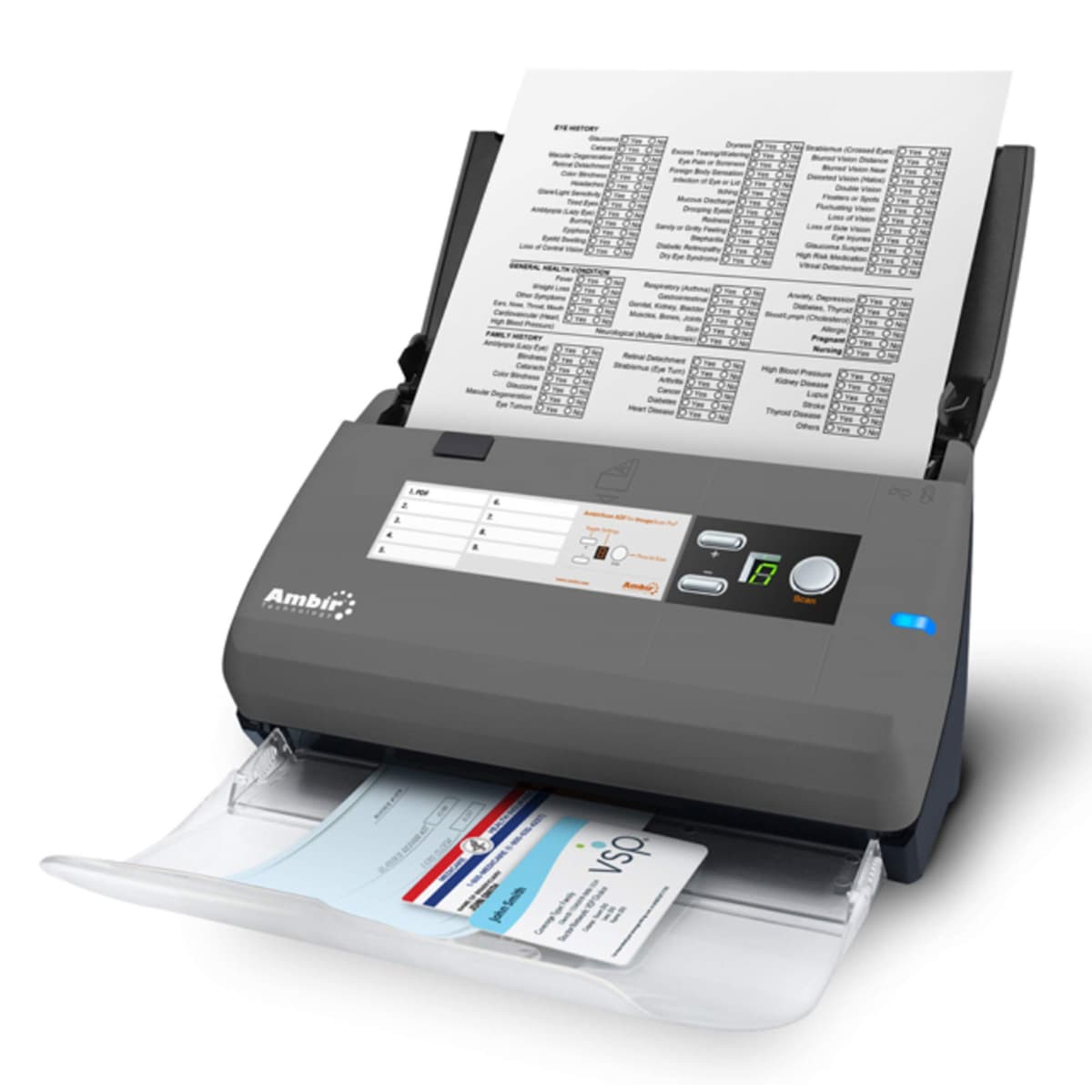 Ambir ImageScan Pro 830ix-BCS Scanner ADF de alta velocidad 30 ppm con software para tarjetas de visita