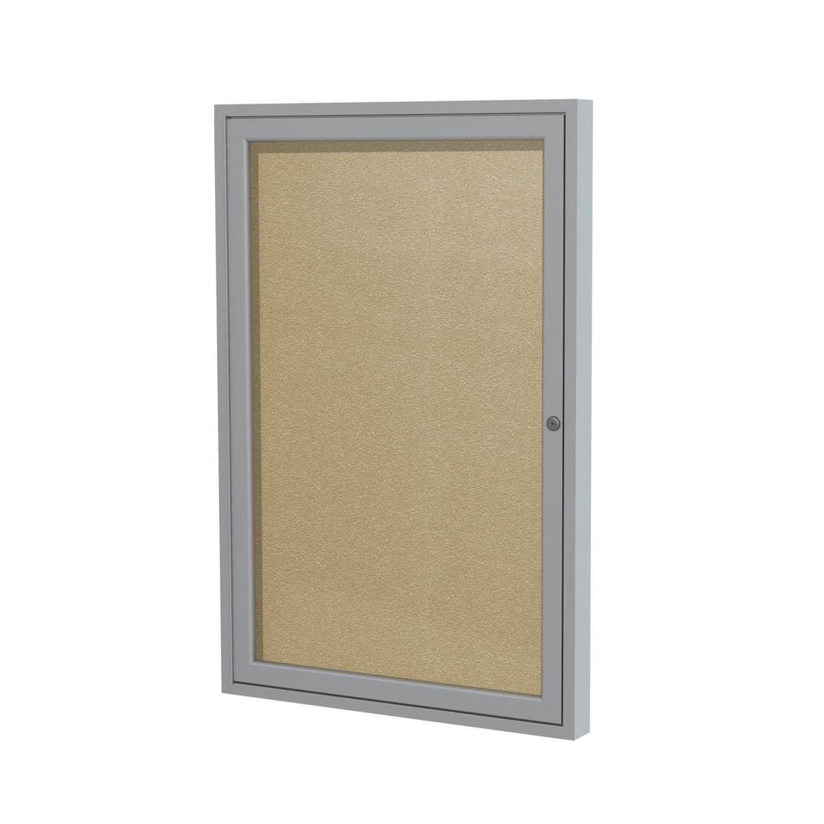 Ghent PA13636VX-181 Tablón cerrado vinyl 36" x 36" con marco aluminio satinado y cerradura