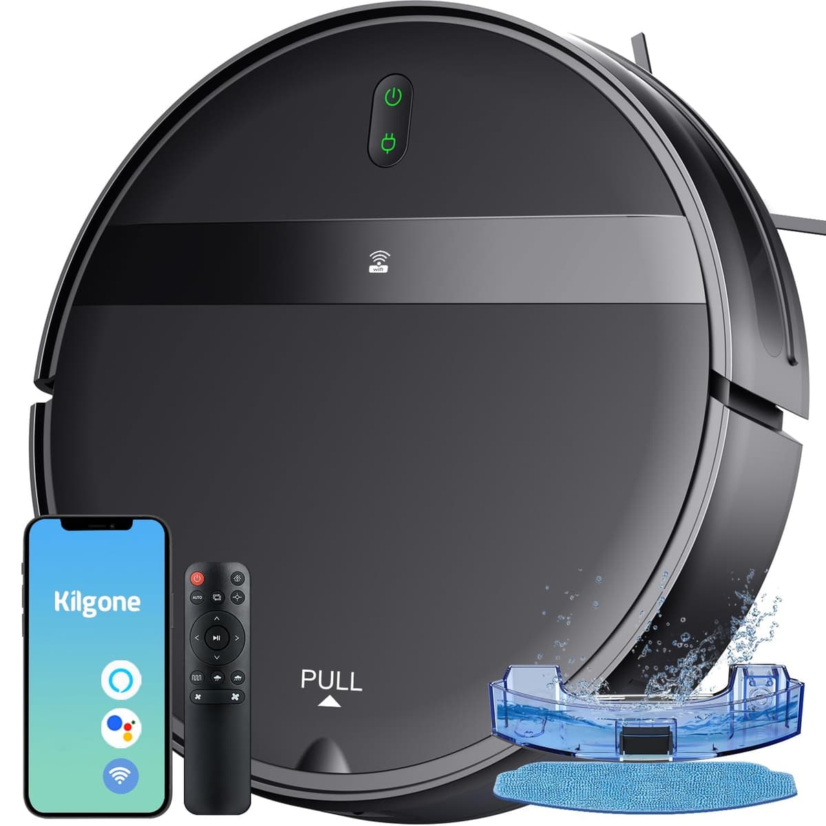 Kilgone G20 Robot Aspiradora y Fregasuelos con Navegación 3D, 2300Pa, Auto-recarga G20 Robot Vacuum