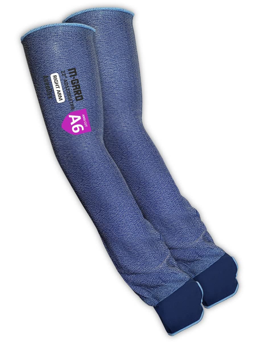 MAGID M-GARD AeroDex ADS manga bíceps elástica 18-gauge ultra ligera con ranura para pulgar (72 pares) 22 in - Nivel de corte A6 ADS22BSETPR-M-72-1-M