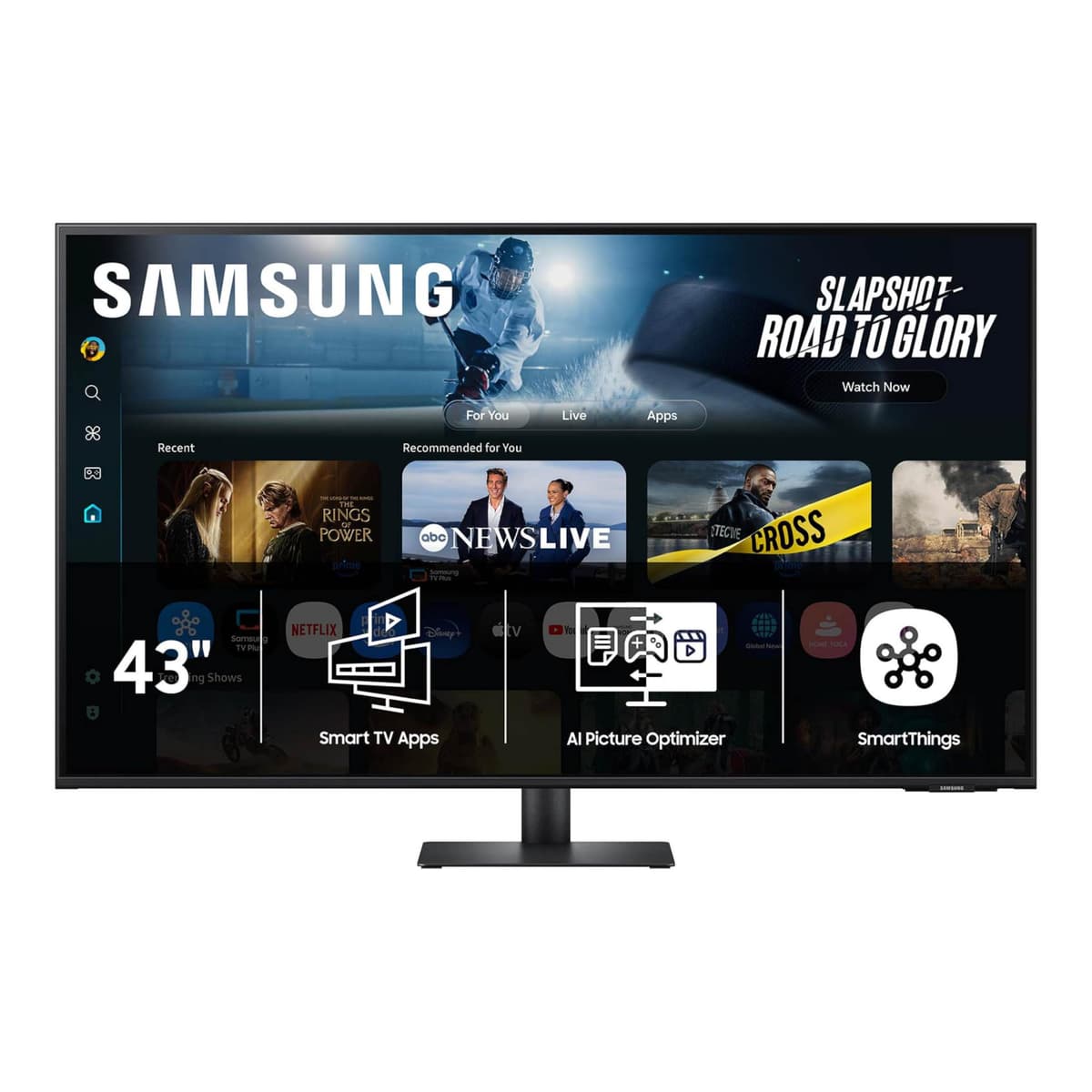 Monitor Inteligente Samsung 43” M7 (M70F) 4K UHD, Samsung Vision AI, Apps Smart TV, Gaming Hub, USB-C, HDMI y USB-A, Negro, LS43FM702UNXZA, 2025