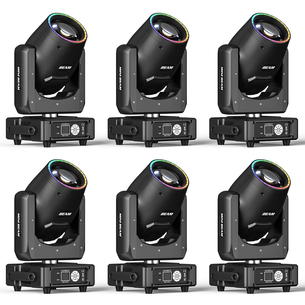Xelletye 230W 7R Beam Moving Head con 14 Gobos, 14 Colores, 48-Prismas y Control DMX512 ZQ02357