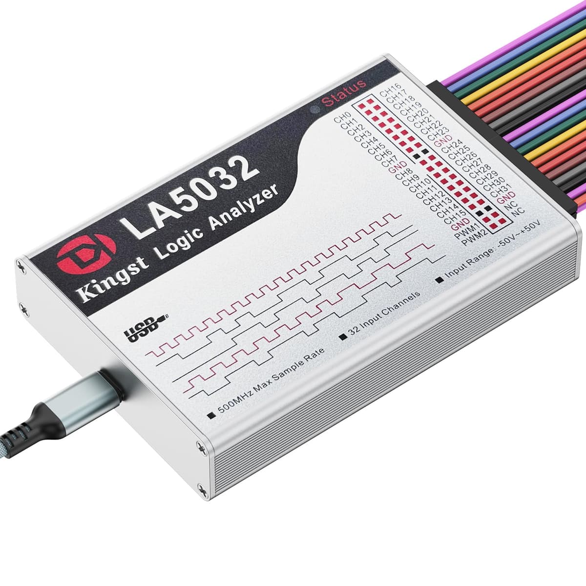 InnoMaker LA5032 Analizador lógico USB 32 canales 500MHz 10G muestras WN-QDU9-CHKS
