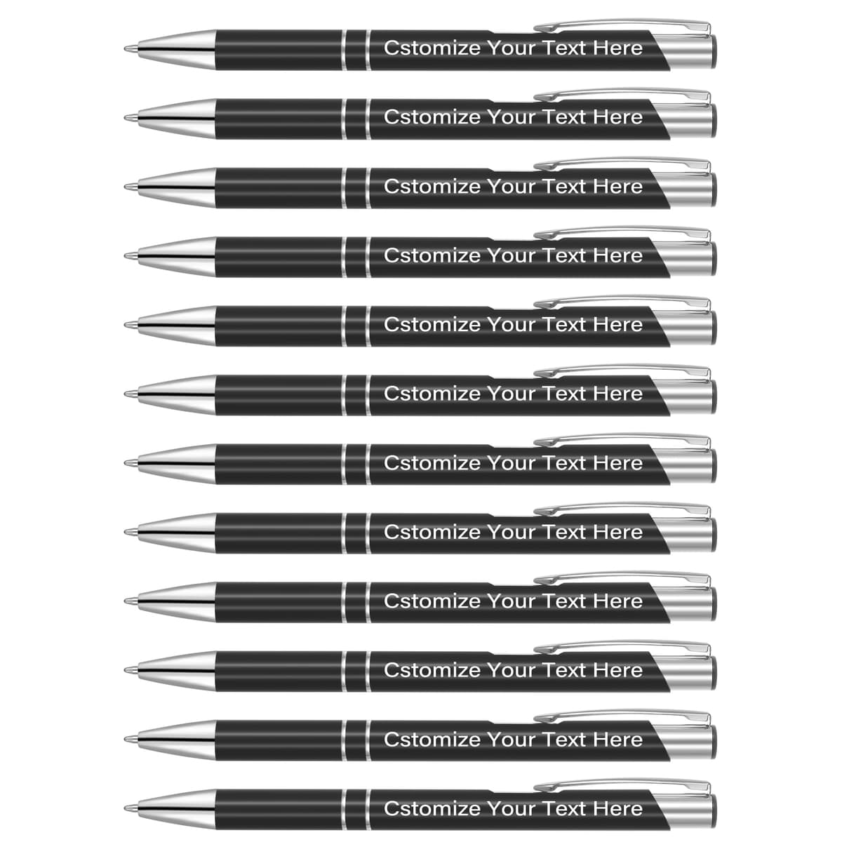 Kingluu 400 Pcs/Pack Bolígrafo de tinta negra personalizable con grabado gratis (Negro) YZBDZ002