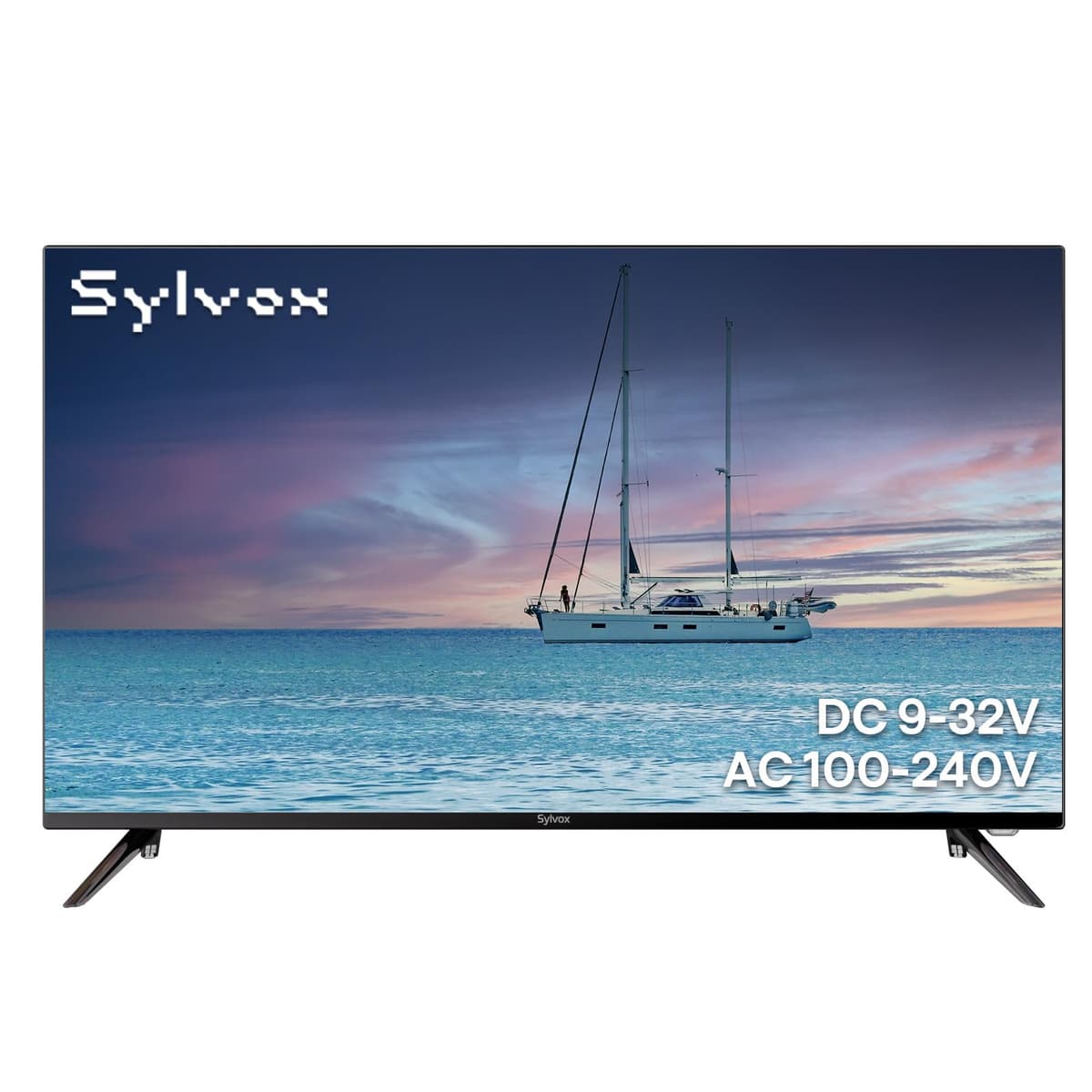 SYLVOX TV para RV de 40 pulgadas, 1080P FHD Smart Google TV, alimentación 12V/24V CC y CA para camión RV barco, control remoto impermeable, diseño resistente a golpes y voltaje amplio 9-32V (Serie Marina)