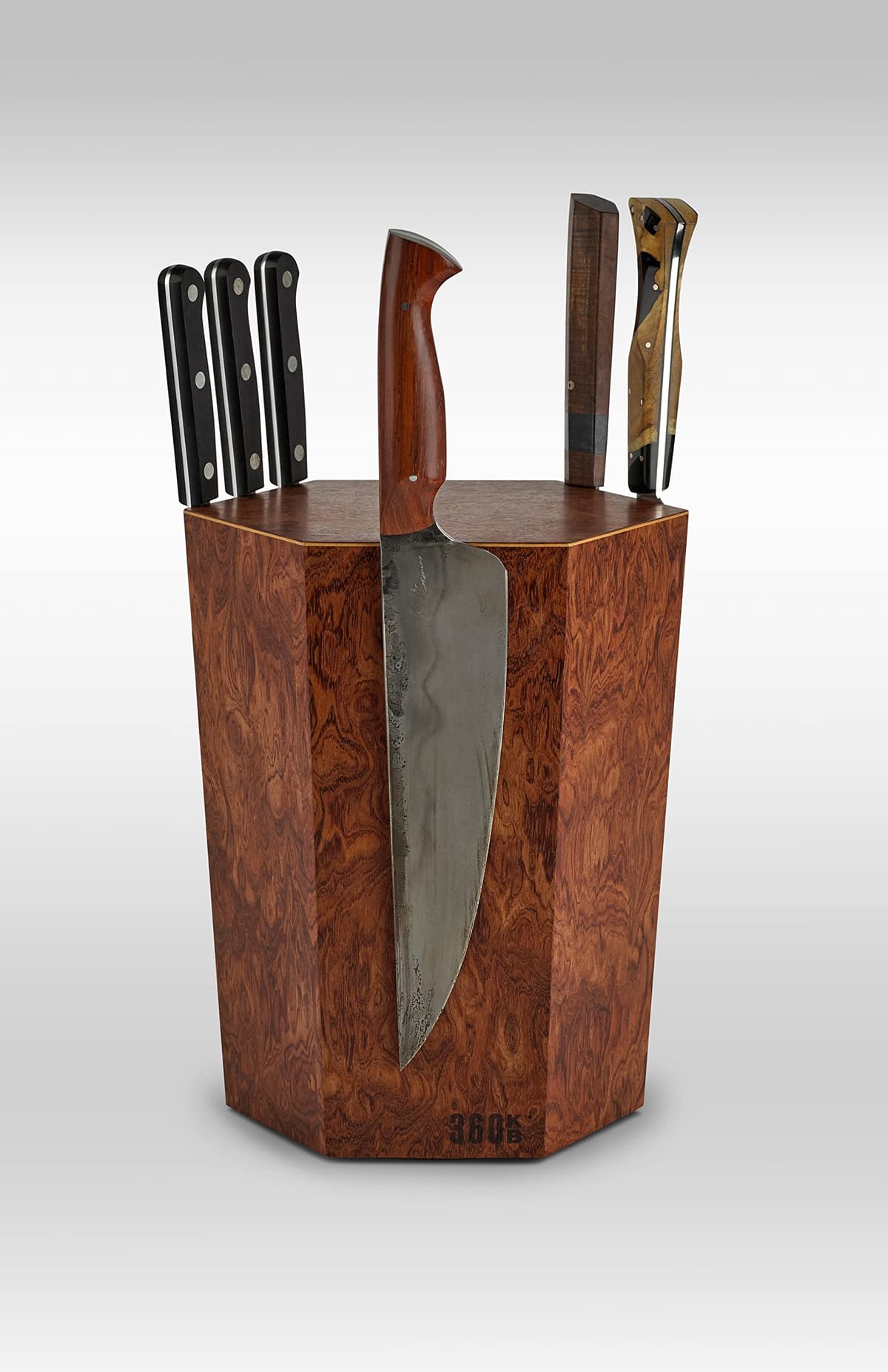 360KnifeBlock 360KB - Bloque magnético giratorio para cuchillos 10" hecho a mano en Washington 360KB small