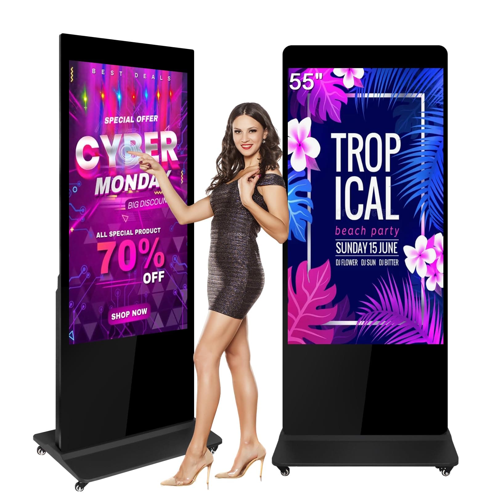 ZLPOWER Kiosk Digital Signage 55'' Touchscreen 4K IPS Android 11 Comercial 768556809774