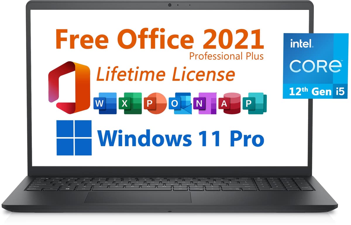 Dell Inspiron 15 2024 para Negocios, Microsoft Office 2021 Gratis con Licencia de por Vida, 15.6" FHD 1920 x 1080, Intel i5-1235U de 10 núcleos, 32GB DDR4 RAM, 1TB SSD PCIe, Windows 11 Pro, Negro