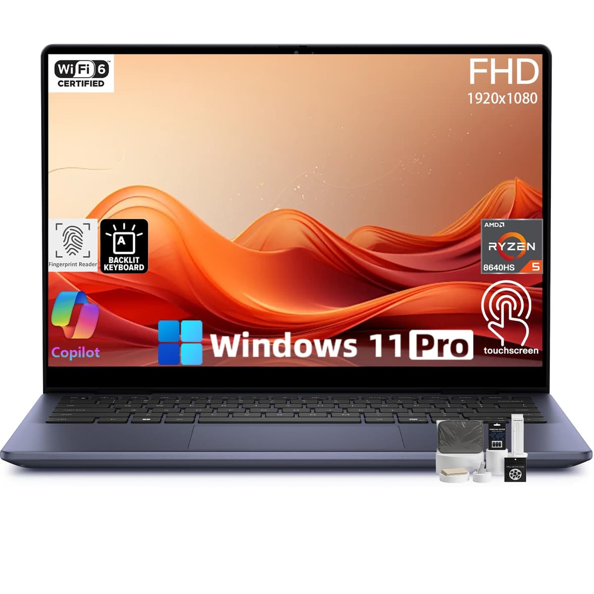 Dell Inspiron 14 Notebook con Pantalla Táctil 14" FHD, AMD Ryzen 5 8640HS, 32GB RAM, 1TB SSD, Windows 11 Pro