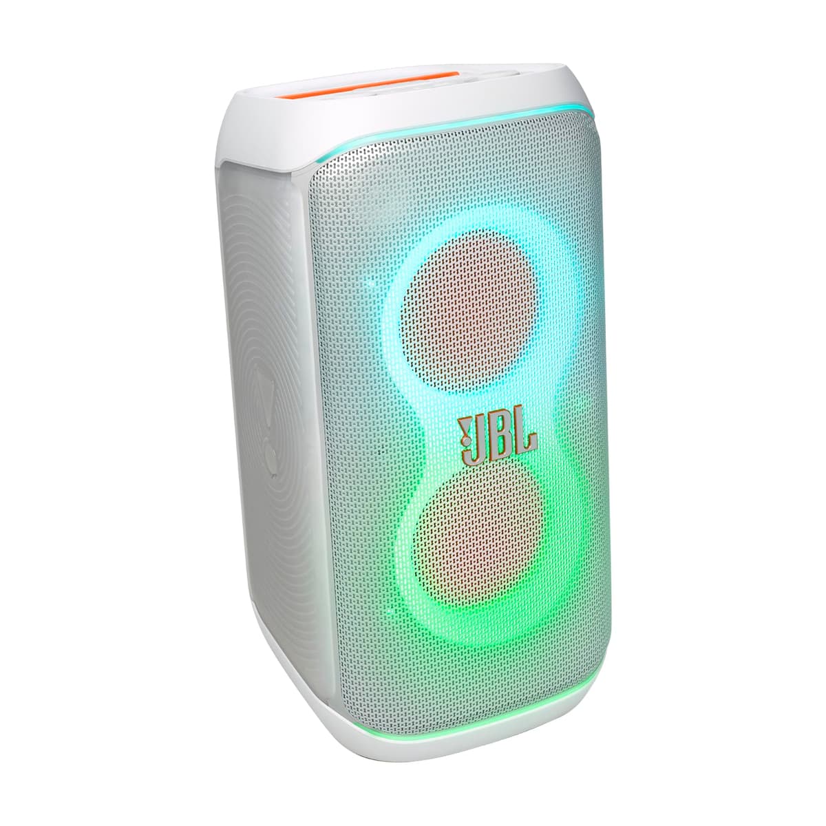 JBL PartyBox Club 120 - Parlante portátil con luces, batería reemplazable, mic/guitarra, resistente salpicaduras (blanco) JBLPBCLUB120SWAM