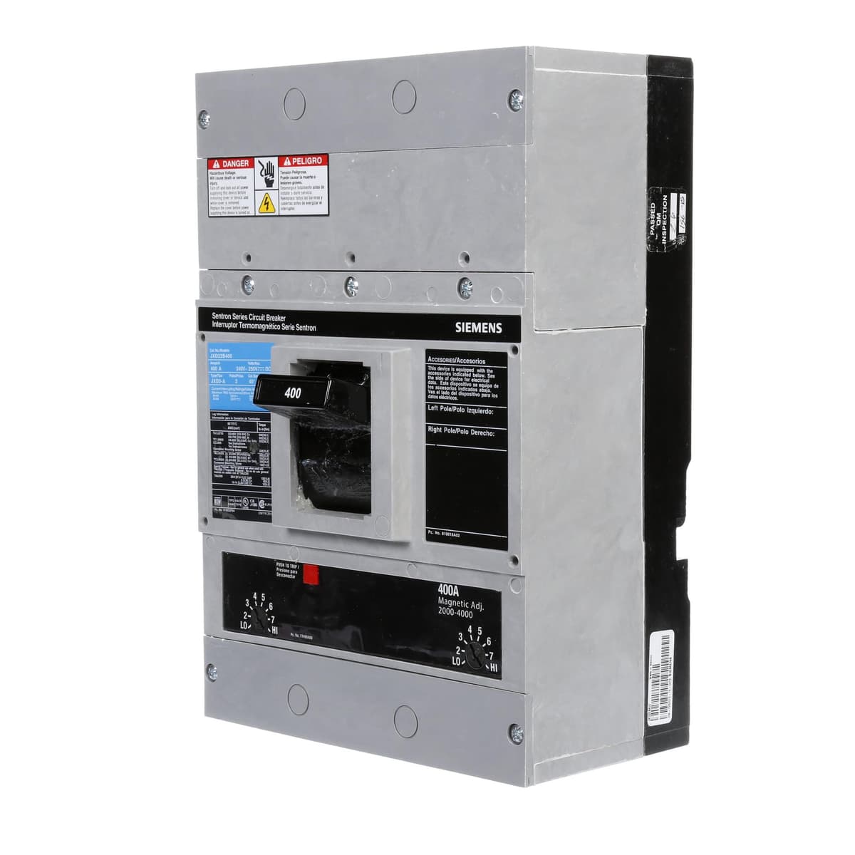 SIEMENS JXD22B400 Interruptor automático JD 2P 400A 240VAC