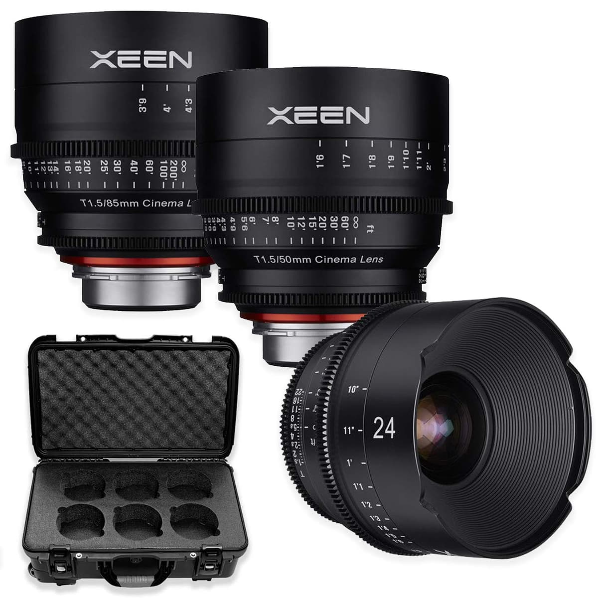 Xeen Kit de lentes cine 24mm, 50mm y 85mm T/1.5 para montura Canon por Rokinon PZ-XEENKIT1CAN-020719
