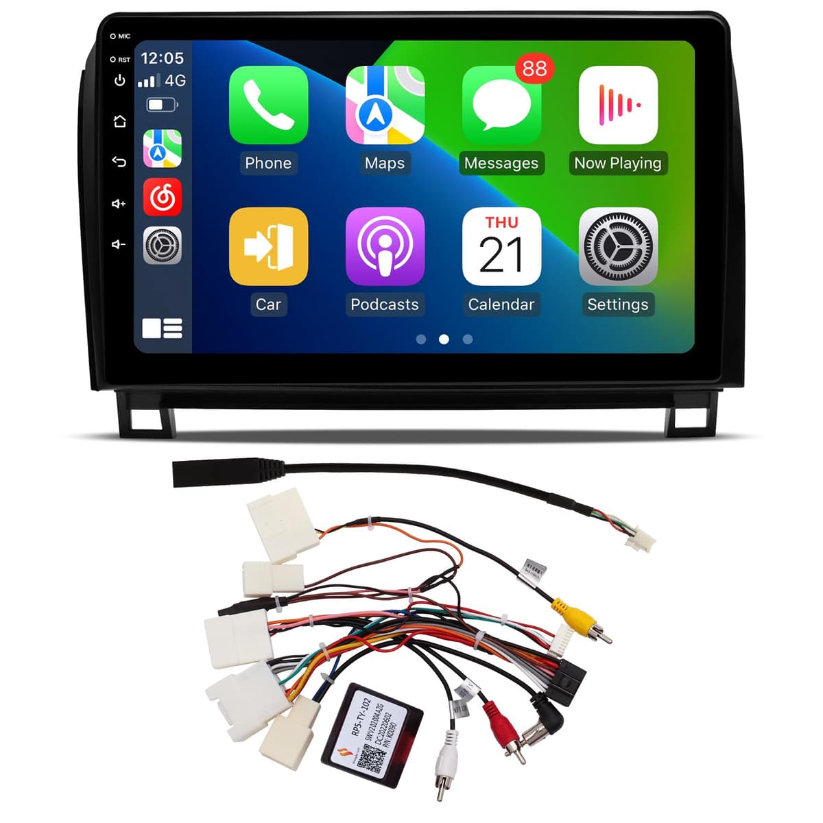ViaBecs Android 13.0 6G 128G CarPlay inalámbrico estéreo para Toyota Tundra 07-13, Sequoia 08-18, radio con pantalla táctil HD de 10.2", Bluetooth 5.0, WiFi 2.4GHz y 5GHz, SWC, DSP 48-EQ AM FM (arnés CAN005-X) CAN005-X for 07-13 Tundra | JBL