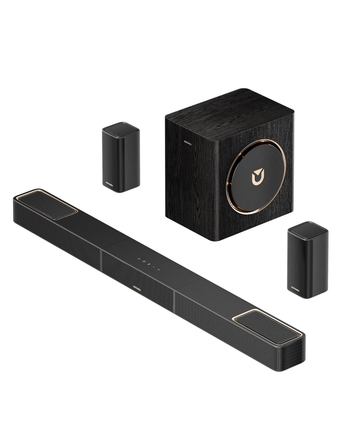 ULTIMEA Skywave X40 Barra de Sonido 5.1.2 para Smart TV con Dolby Atmos, Sistema de Sonido Surround Inalámbrico para TV, 530W con Subwoofer Inalámbrico, Amplificador GaN, Passthrough 4K HDR, HDMI eARC, BT 5.4 U4124