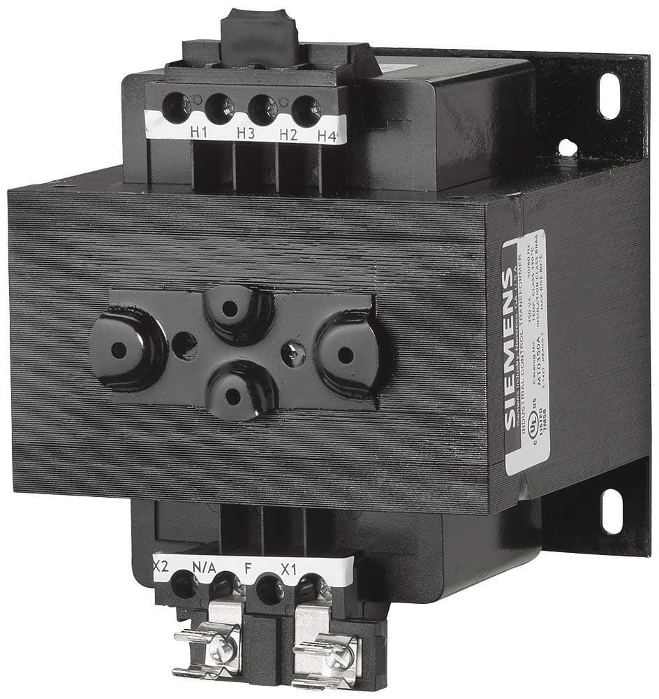 Transformador de potencia industrial SIEMENS MT0350A, múltiples primarios a 120/115/110 V, 350 VA