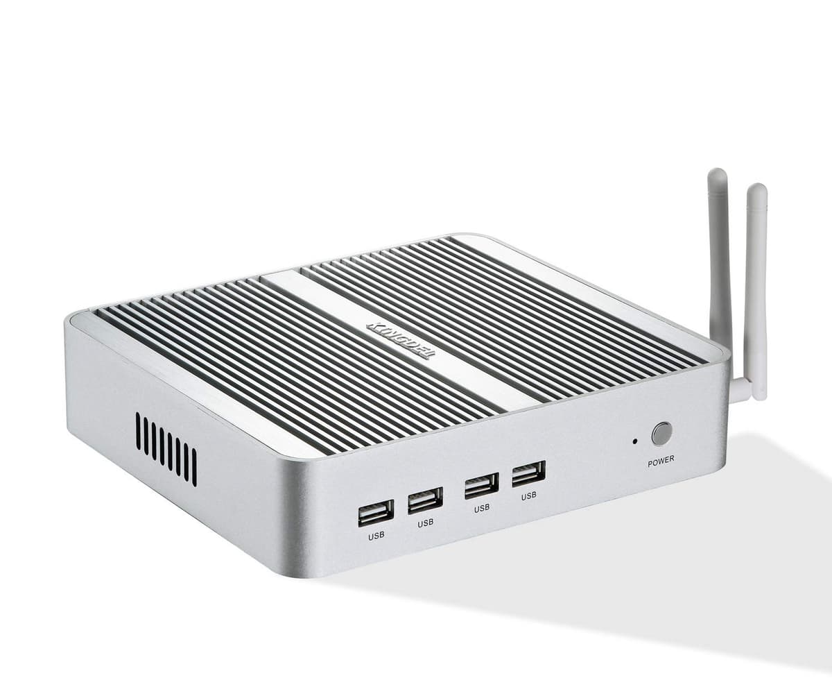 KINGDEL Smart Design Mini computadora de escritorio, Mini PC sin ventilador con CPU i3 7ª generación, 16GB RAM, 128GB SSD+1TB HDD, 4K: 4096x2304, puerto HD, VGA, LAN, cuerpo totalmente metálico NC780-7100U