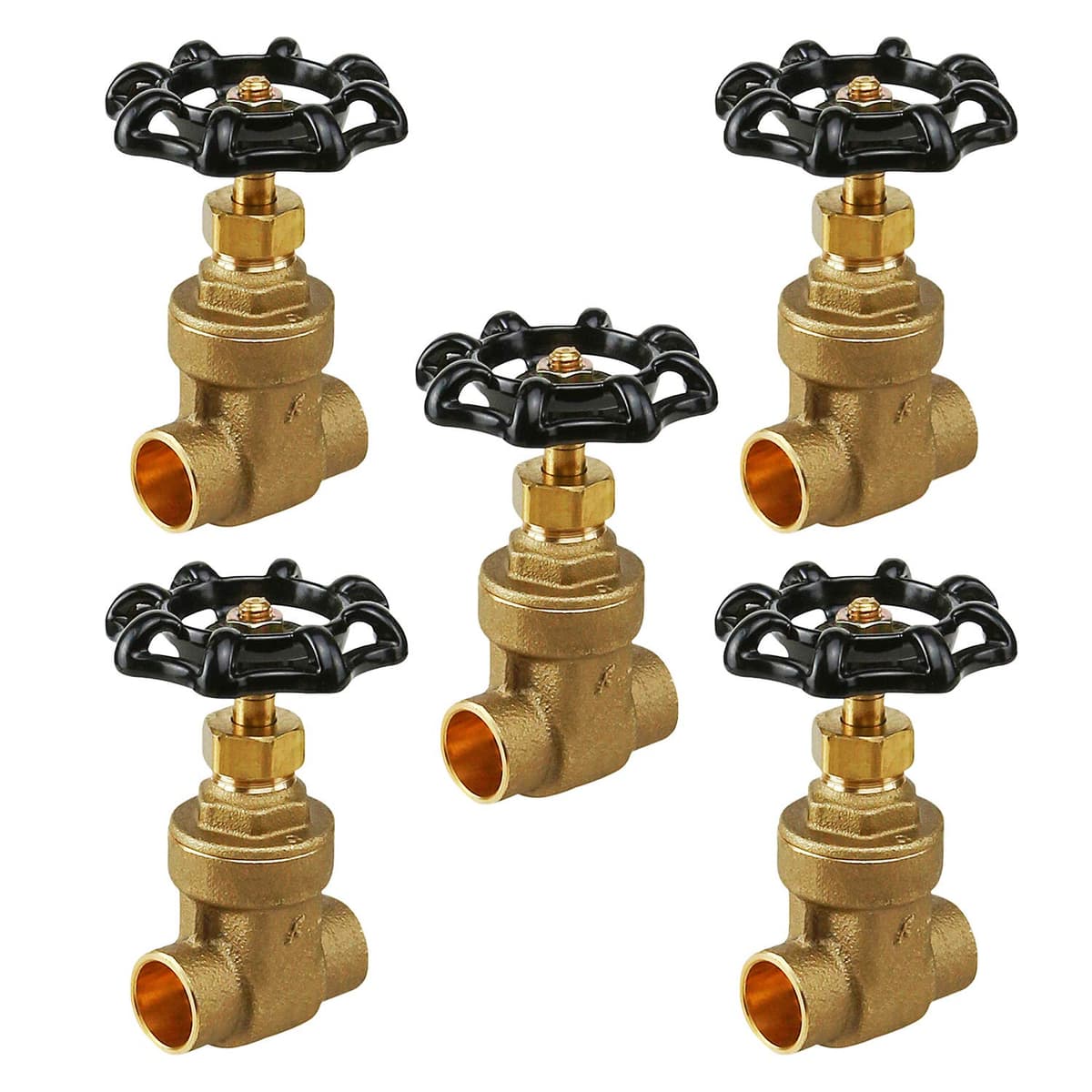 Midline Valve 427D434-5 Válvula de compuerta de latón fundido, conexión para soldar 2-1/2 in. (paquete de 5)