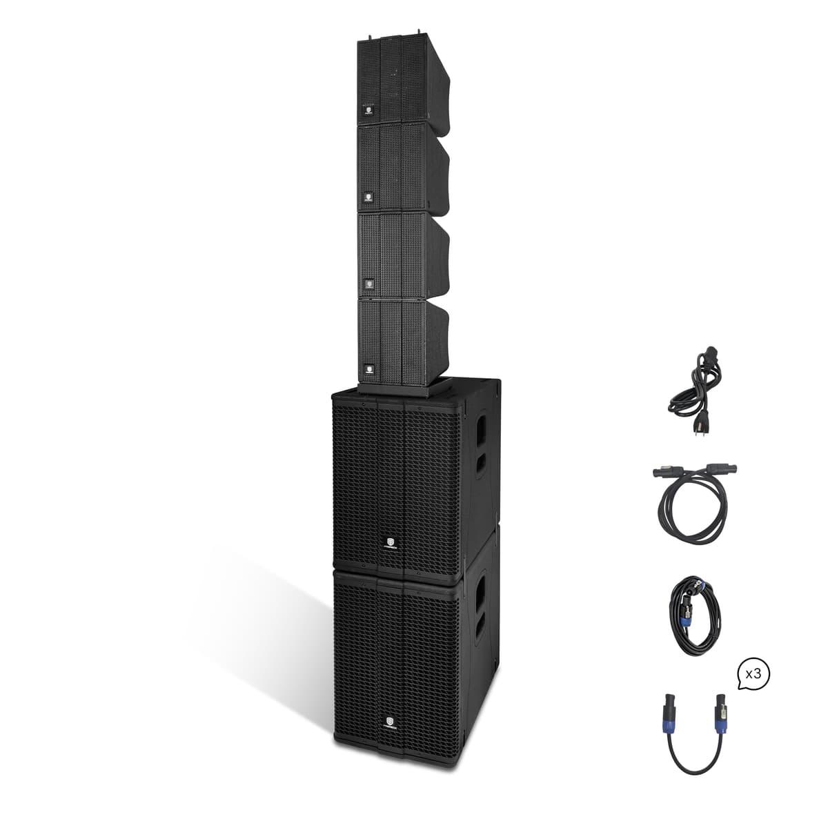 PRORECK Stage Pro 12 - Sistema PA 8000W con 4 Line Array y 2 Subwoofers 12"