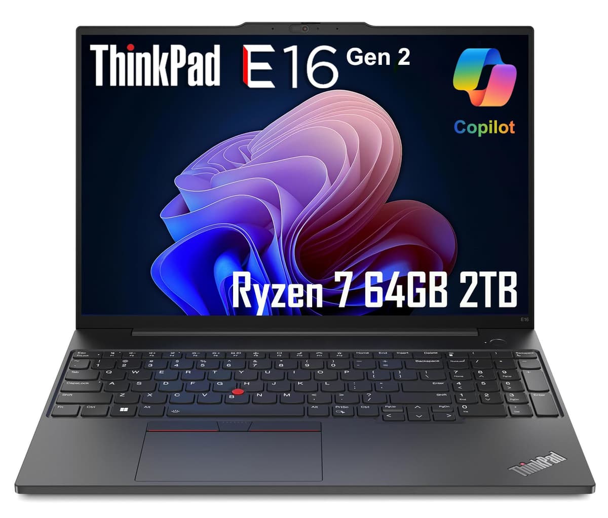 ist computers Lenovo ThinkPad E16 Gen 2 Portátil Empresarial (16" FHD+ Antirreflejo, AMD Ryzen 7 7735U (> Intel i7-1355U), 64GB DDR5, SSD 2TB) Retroiluminado, Lector de Huellas, Cámara 1080p, Wi-Fi 6, Ethernet, Windows 11 Pro con Copilot