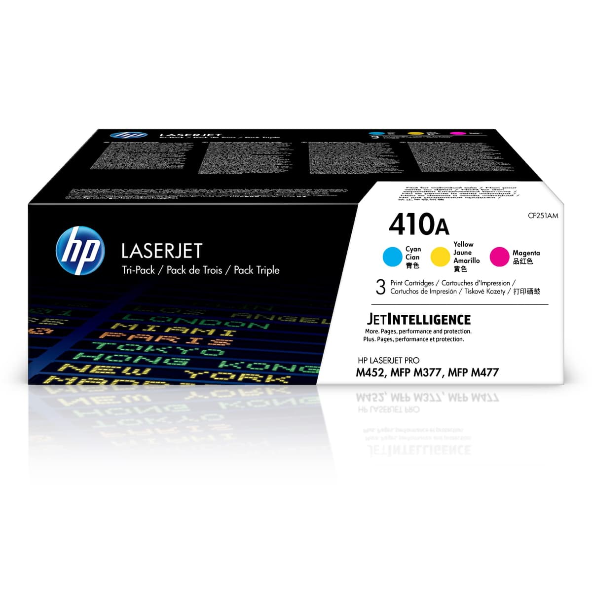 Pack 3 Toner HP 410A (Cian, Magenta, Amarillo) CF251AM para Color LaserJet Pro