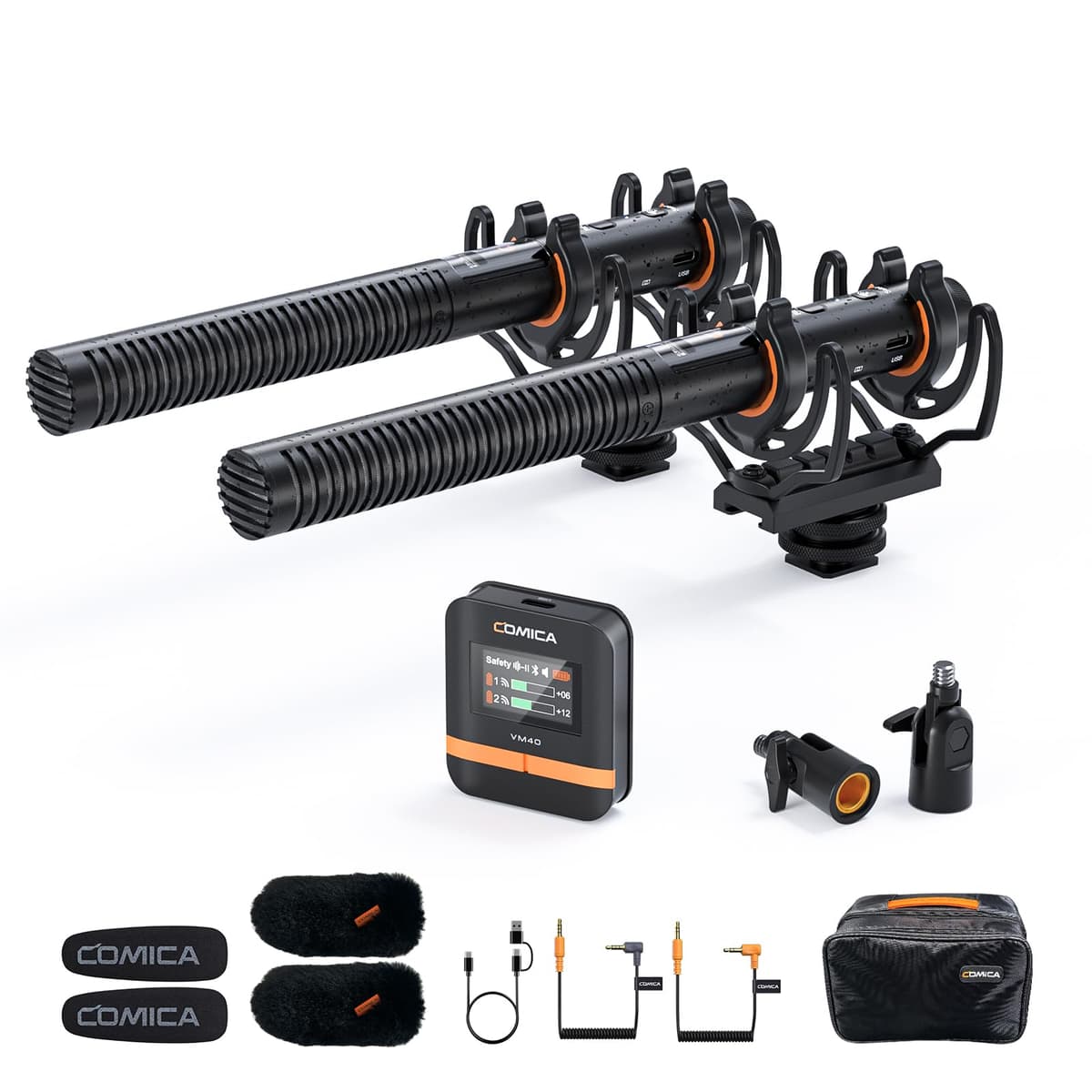 COMICA VM40 Micrófono Shotgun Dual-Canal, Grabación 48kHz/32-bit Float, 32GB Onboard, Wireless/Wired VM40 COMBO