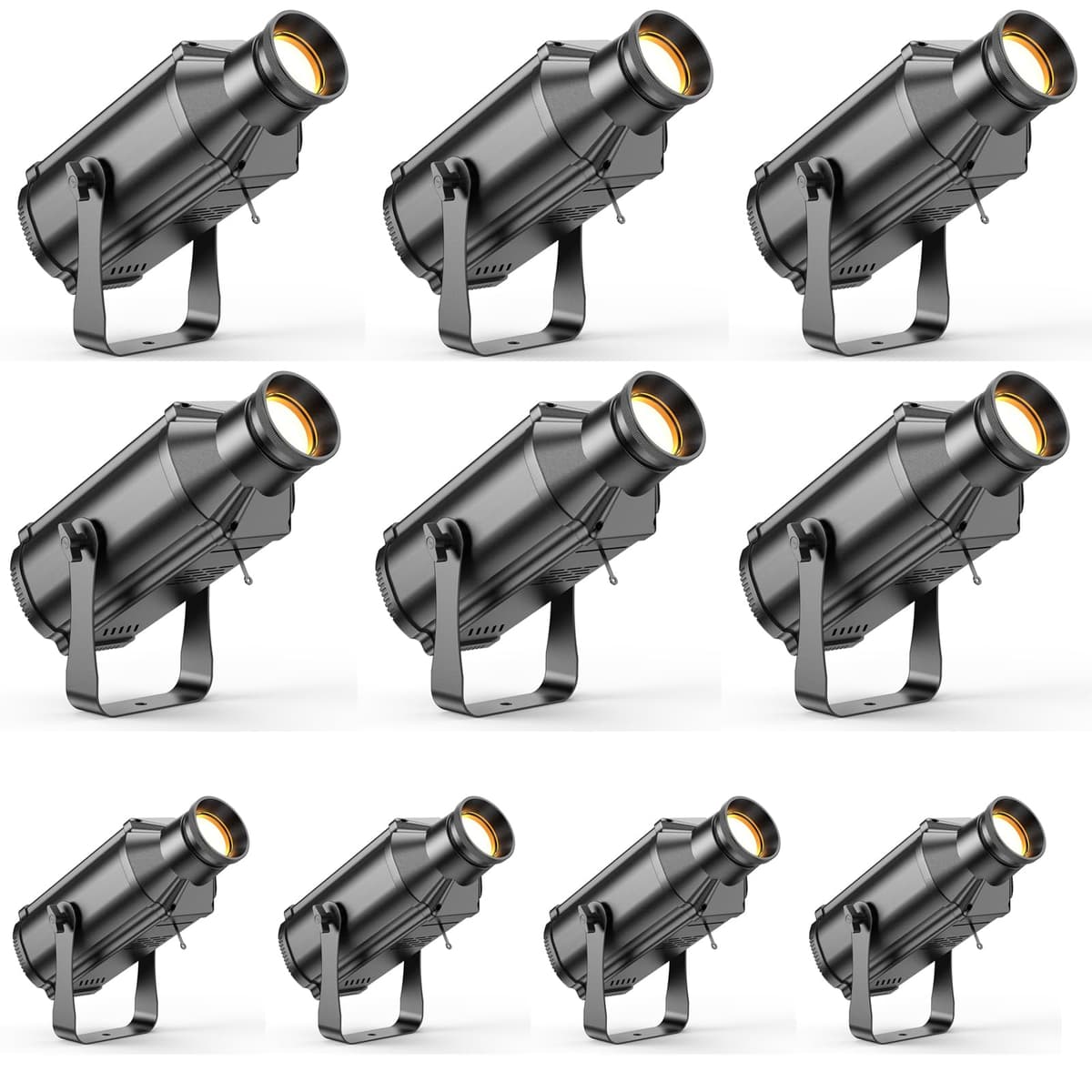 Fancybling LEKO Profile 100W COB - Spot LED bicolor 3200K-5600K con zoom y DMX512, pack de 10 CYH-ZQ07052X10US-GYY