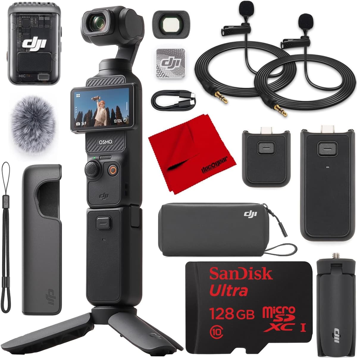 DJI Osmo Pocket 3 Creator Combo Cámara Vlogging 1'' CMOS 4K/120fps con Mic 2 y Kit de Accesorios E3DJIOSMOPOCK3CC