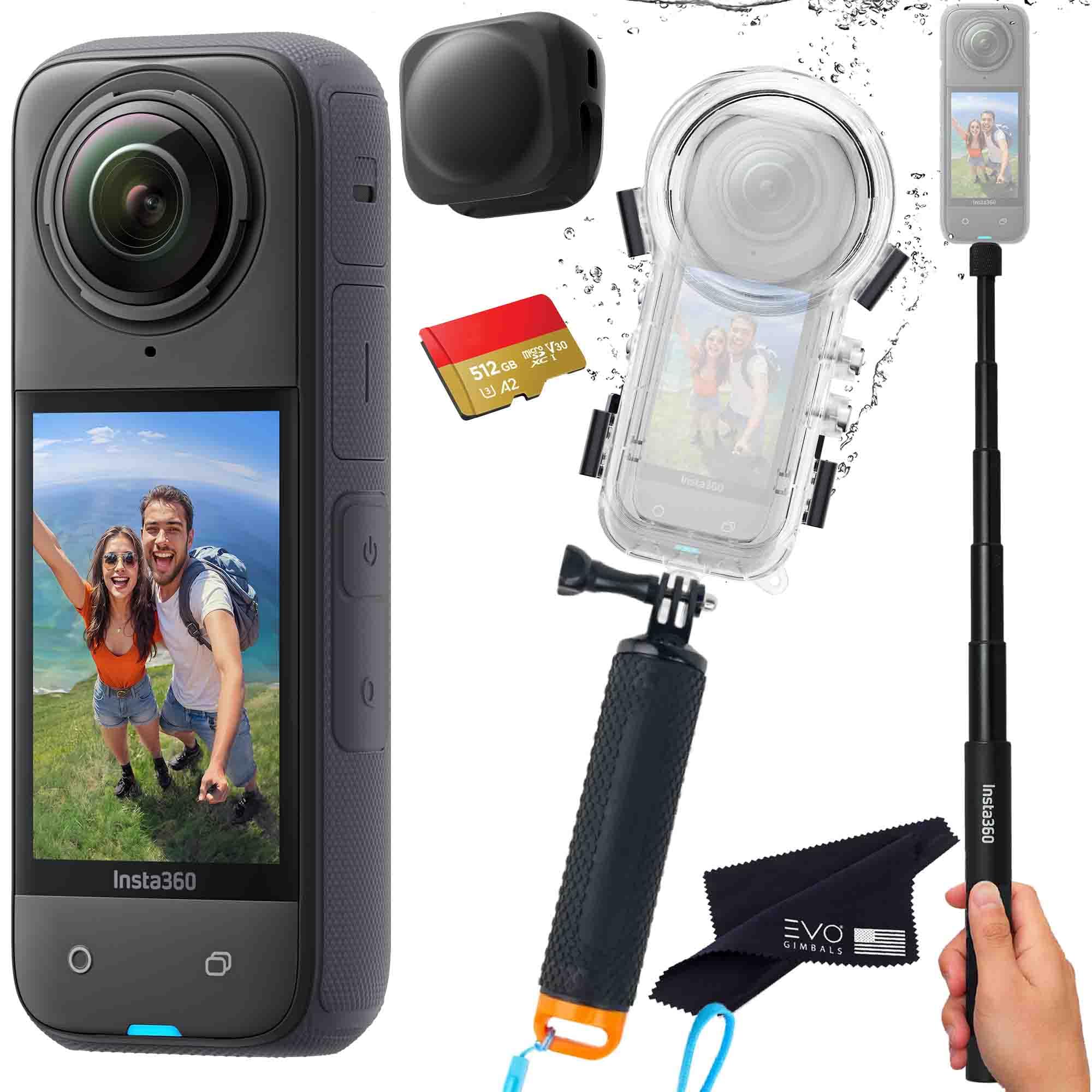 Insta360 X4 Dive Bundle - Cámara 360 sumergible X4 (512GB) X4_Dive_Float_SELFIE-STICK_128GB
