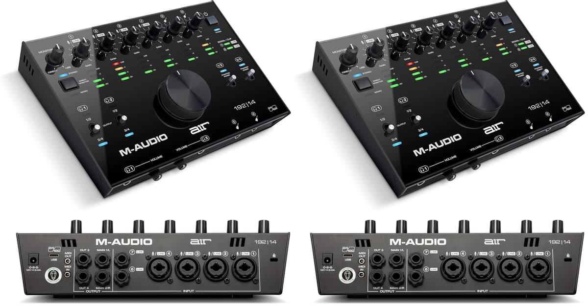 M-Audio AIR 192x14 Interfaz de Audio USB 24-bit/192kHz, 8 In / 4 Out, MIDI - Pack x2 AIR 192 | 14