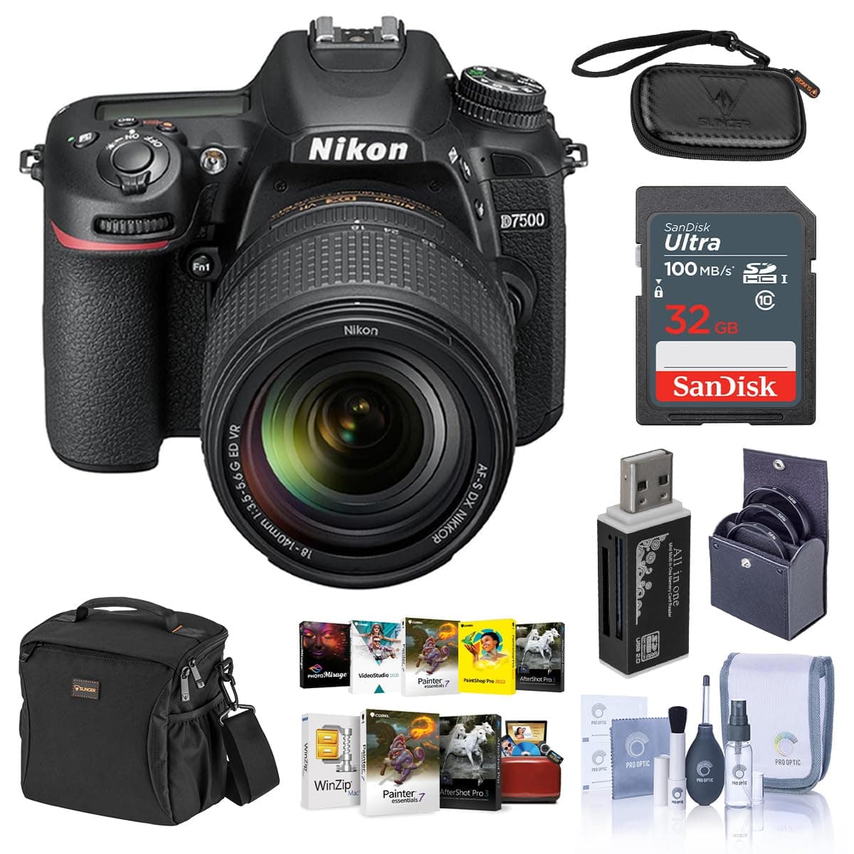 Nikon D7500 DSLR con lente AF-S DX NIKKOR 18-140mm f/3.5-5.6G ED VR - Paquete 1582 A
