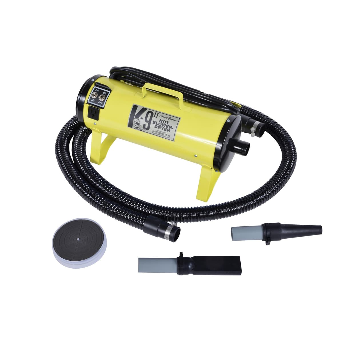 Secador de Perros K9 II de Electric Cleaner Company - Secador de Alta Potencia, 10' Manguera, Deshedding, Amarillo