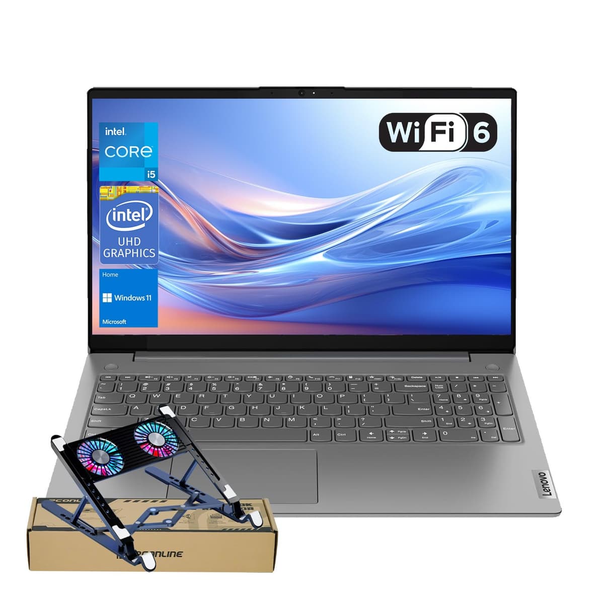 Oferta navideña: Portátil Lenovo V15 Gen 4, 15.6” FHD, Intel Core i5-13420H octa-core (mejor que i5-1235U), 40 GB RAM, 1 TB SSD, Win11H - Delgado, rápido y listo para trabajo, estudio, escuela y oficina, con enfriador para laptop Lenovo V15 G4