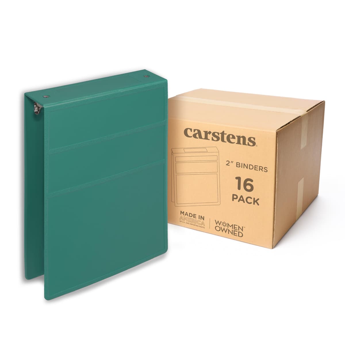 Carstens Binder 2" Heavy Duty 3-Ring - Teal, Apertura Superior, Impermeable, Sin Bolsillos, Capacidad 300 hojas (5872-3R) 5872-3RCS