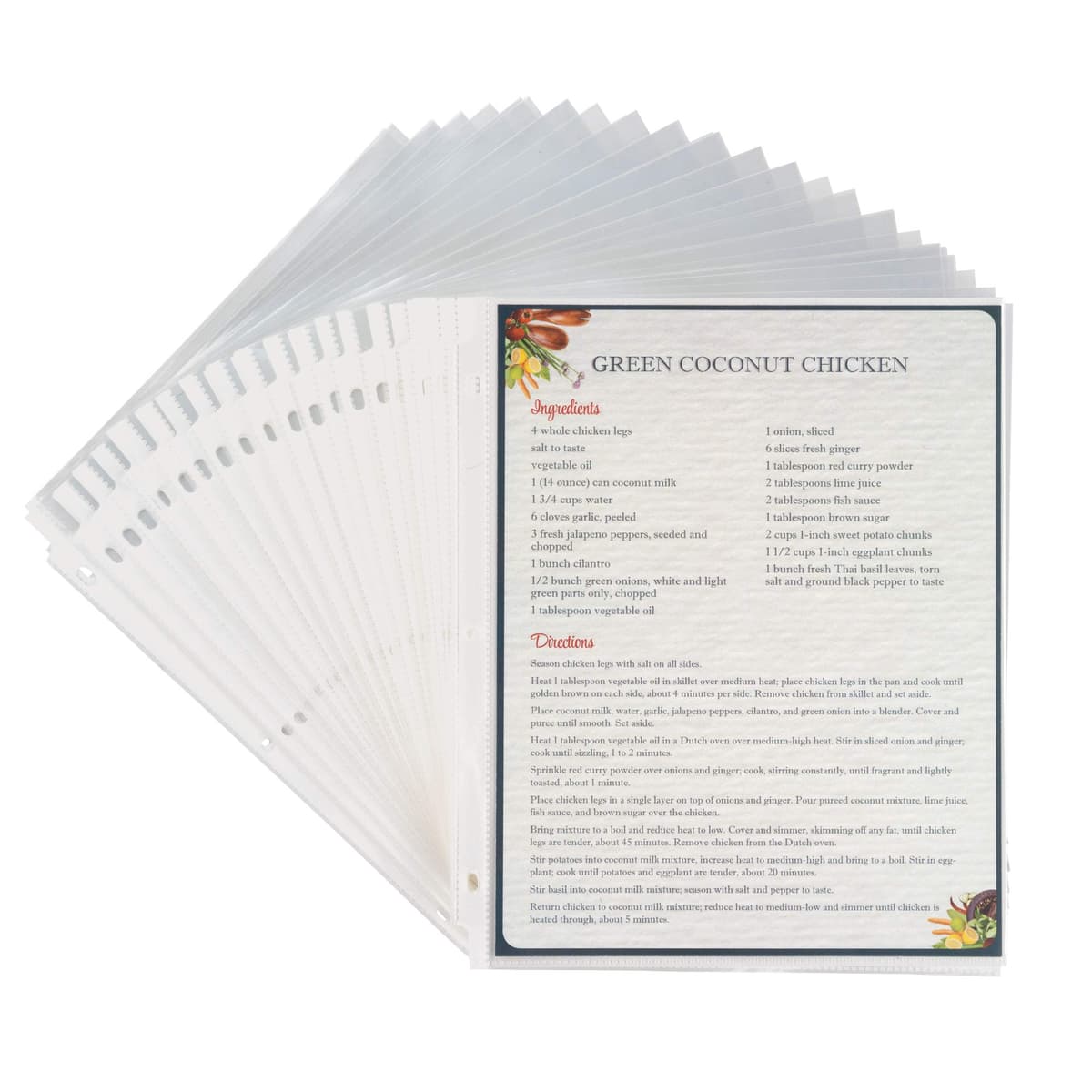 Samsill Pack de 50 Protectores para Hojas de Recetas 8.5 x 11" 3 Agujeros 41216